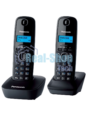Телефон беспроводной (DECT) Panasonic KX-TG1612RUH (серый) Доп трубка в комплекте,АОН, Caller ID,12 мелодий звонка,поиск трубки