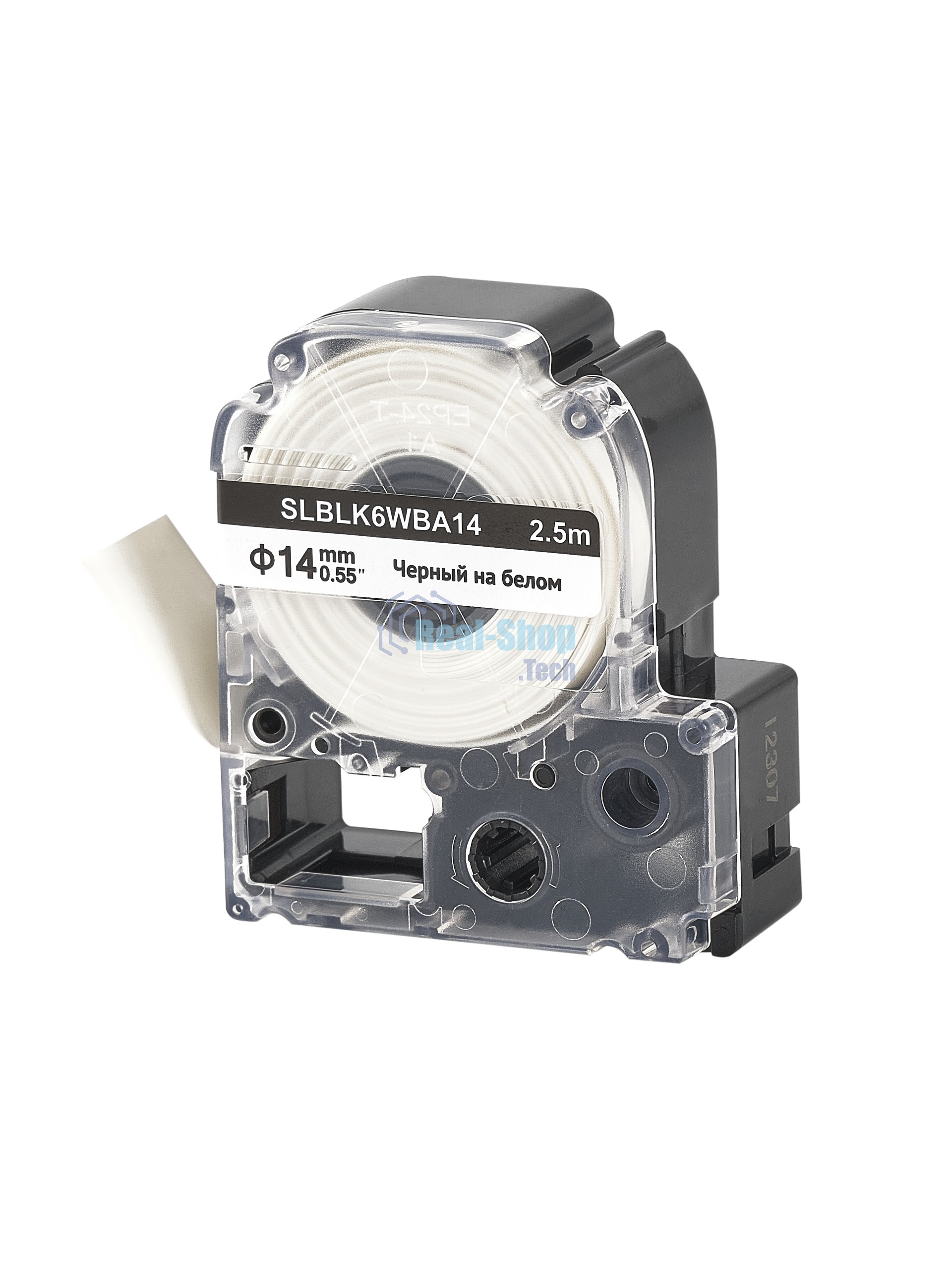 Кассета с лентой S'OK by Sakura Printing BLK6WBA14 для Epson, черный на белом, 14мм/2.5м