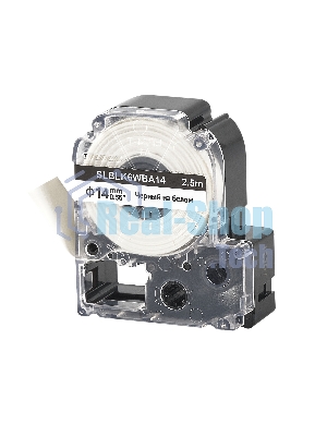 Кассета с лентой S'OK by Sakura Printing BLK6WBA14 для Epson, черный на белом, 14мм/2.5м