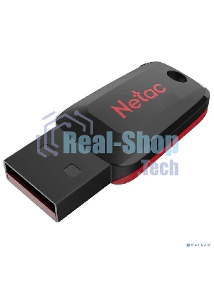 Флешка USB Netac U197 (NT03U197N-016G-20BK), 16Gb, USB 2.0, R/W 25/10, черный/красный