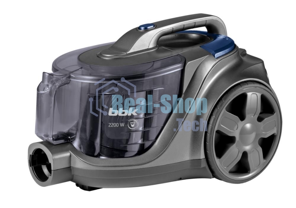 Пылесос BBK BV1900 серый/синий, 400/2200 Вт, уборка сухая, пылесборник контейнер 3 л