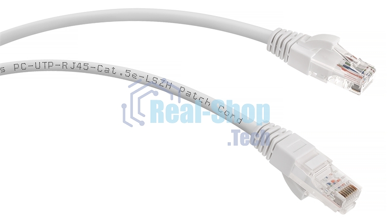 Шнур комм. Cabeus, Cat.5e, неэкр., U/UTP, RJ45/RJ45, LSZH, AWG24, 1м, белый