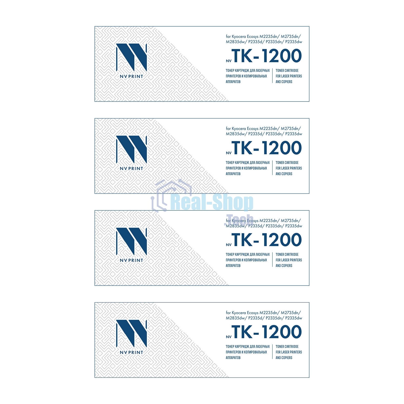 Картридж NVP совместимый NV-TK-1200-SET4 для Kyocera Ecosys M2235dn/ M2735dn/ M2835dw/ P2335d/ P2335dn/ P2335dw (3000k) (4 шт)