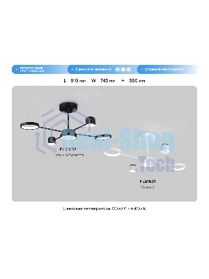 Потолочный светодиодный светильник с пультом Ambrella light FL51631/4+1 WH белый 3000K-6400K 48W 910*745*300 (ПДУ ИК)