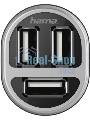 Автомобильное зар./устр. Hama H-173603 2.1A+2.1A+1A универсальное черный (00173603)