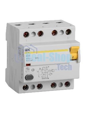 Выключатель дифференциального тока (УЗО) 4п 40А 30мА тип AC ВД1-63 ИЭК MDV10-4-040-030