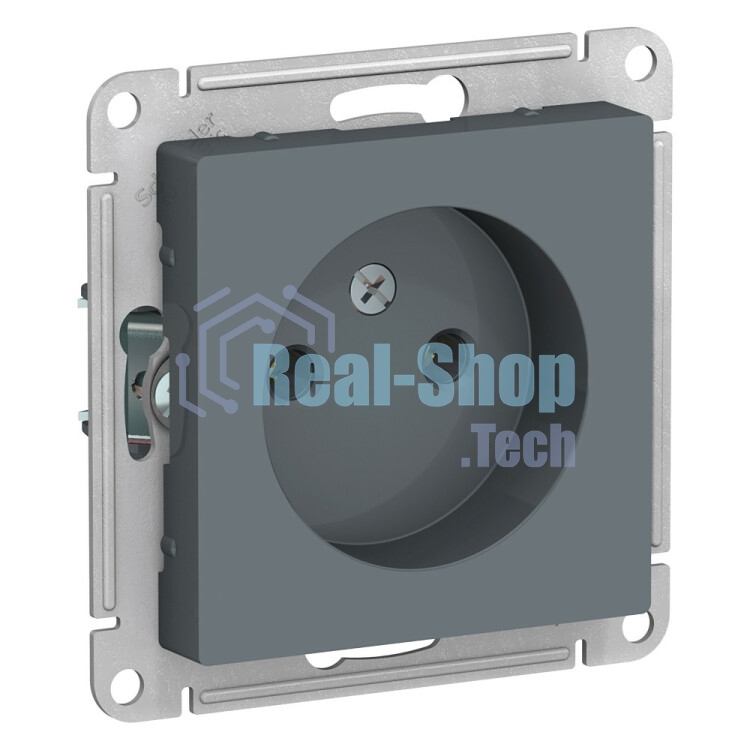 Механизм розетки 1-м СП AtlasDesign 16А IP20 без заземл. грифель