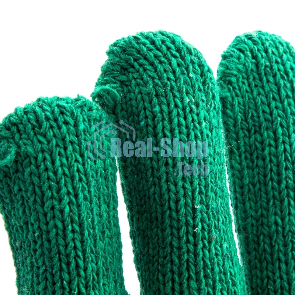 Перчатки трикотажные Сибртех усиленные, гелевое ПВХ-покрытие, 7 класс, зеленые