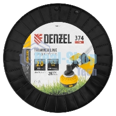 Леска для триммера Denzel двухкомпонентная звезда, 2,0мм х 374м, на DIN катушке EXTRA CORD