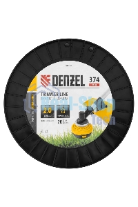 Леска для триммера Denzel двухкомпонентная звезда, 2,0мм х 374м, на DIN катушке EXTRA CORD