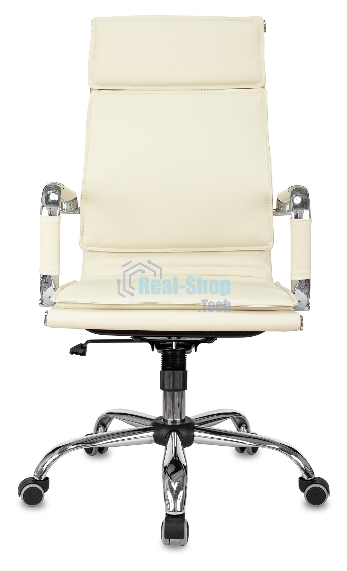 Кресло руководителя Бюрократ CH-993/ivory слоновая кость, искусственная кожа, крестовина хромированная