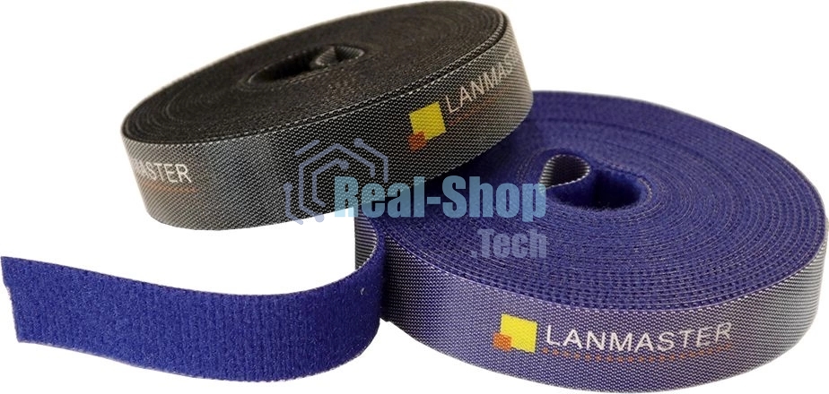 Хомут-липучка Lanmaster LAN-VCM5M-BK 5000x20 мм (упак: 1 шт) нейлон 6.6 внутри помещений черный
