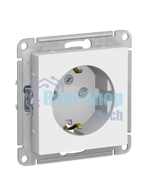 Розетка с заземлением со шторками Schneider-electric ATN000145 ATLASDESIGN, 16А, механизм, БЕЛЫЙ