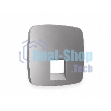 Лицевая панель OMEGA (Сталь матовый) для компьютерной/телефонной розетки RJ-45/RJ-11 QUANT OP5120