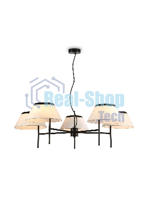 Люстра Ambrella light LH72453/5 BK/WH черный/белый Е14/5 max 40W D1000*290-1080