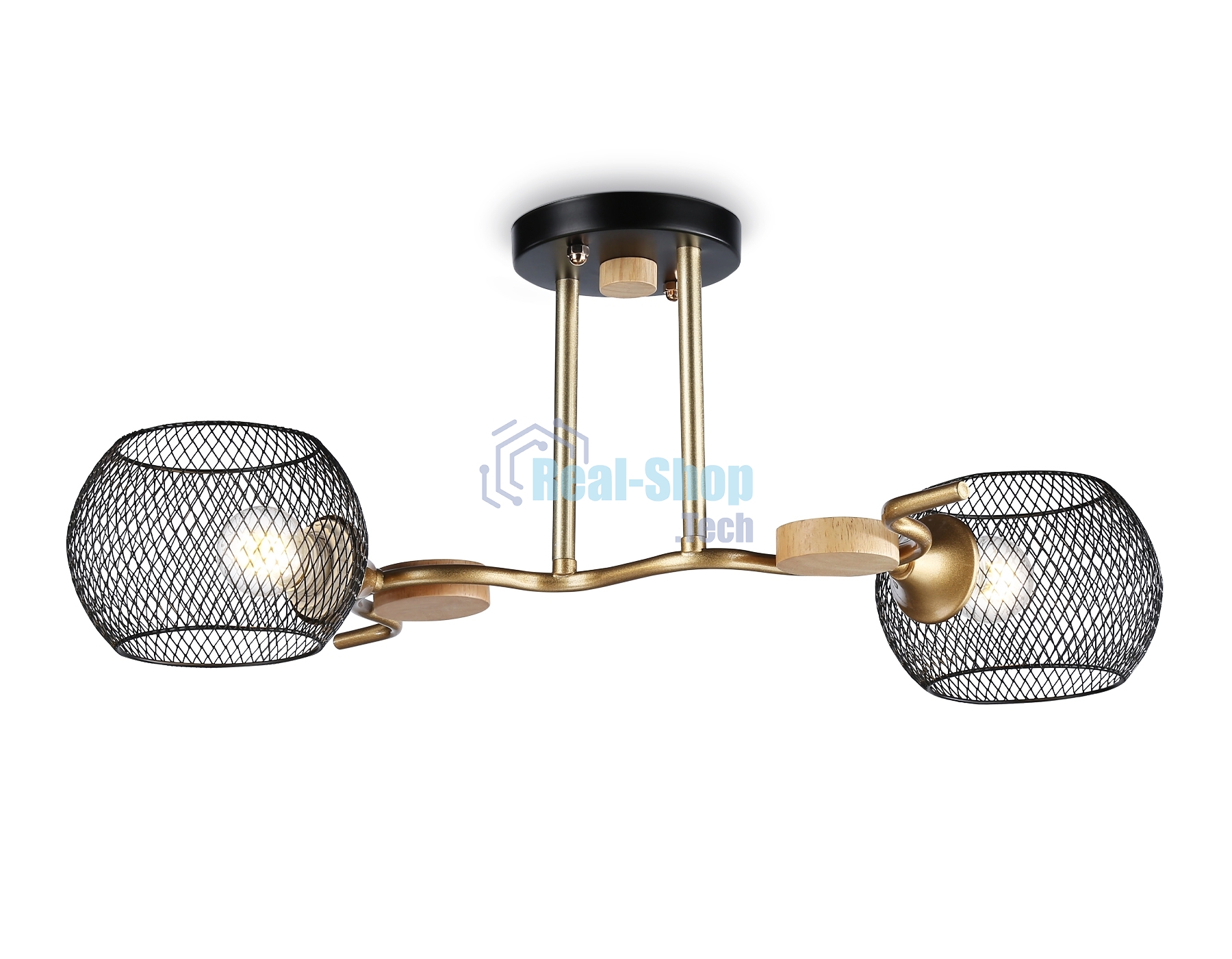 Светильник Ambrella light TR80162/2 BK/GD черный/золото E27/2 max 40W 550*360*220