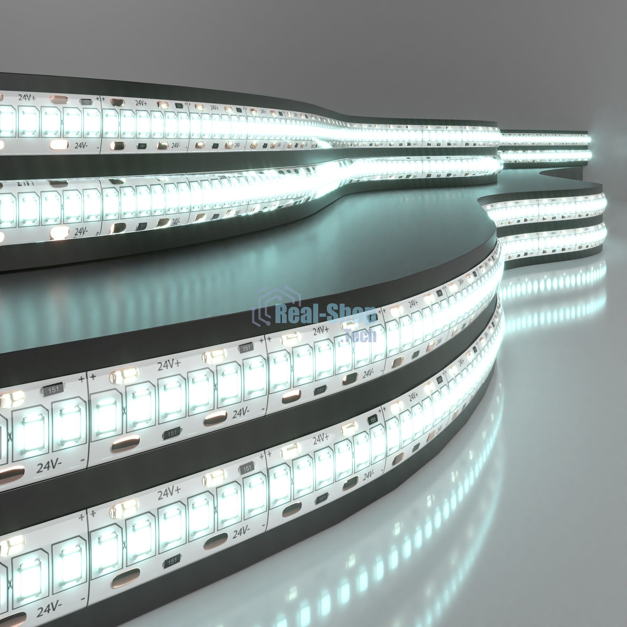 Лента светодиодная 2835 24V 240Led 16W IP65 / 240Led 16W IP65 6500K холодный белый