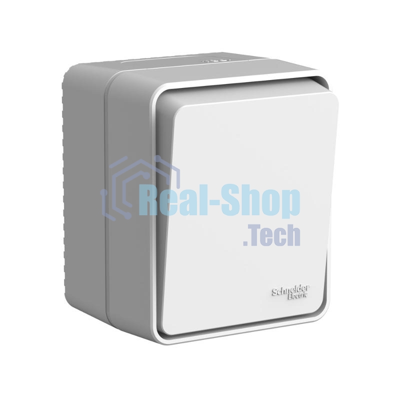 Выключатель AtlasDesign PROFI IP54 открытой установки 1-клавишный 10 АХ, серый