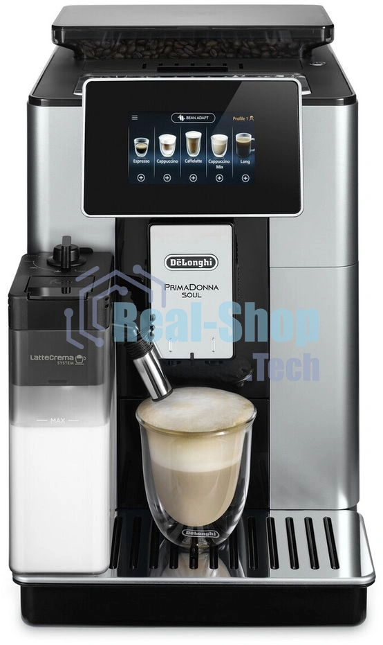 Кофемашина автоматическая DeLonghi ECAM610.55.SB черный/серебристый, исп. кофе - молотый/зерновой, 2.2 л, 1450 Вт, 19 Бар