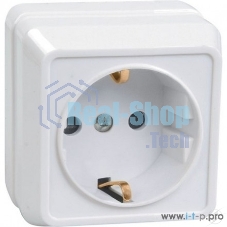 Розетка Iek ERO11-K01-16-DC РС20-3-ОБ 1местн. c з/к 16А откр.уст. ОКТАВА (белый)
