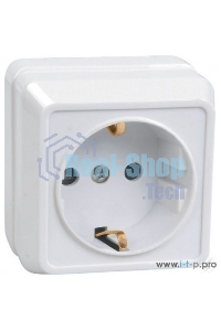 Розетка Iek ERO11-K01-16-DC РС20-3-ОБ 1местн. c з/к 16А откр.уст. ОКТАВА (белый)