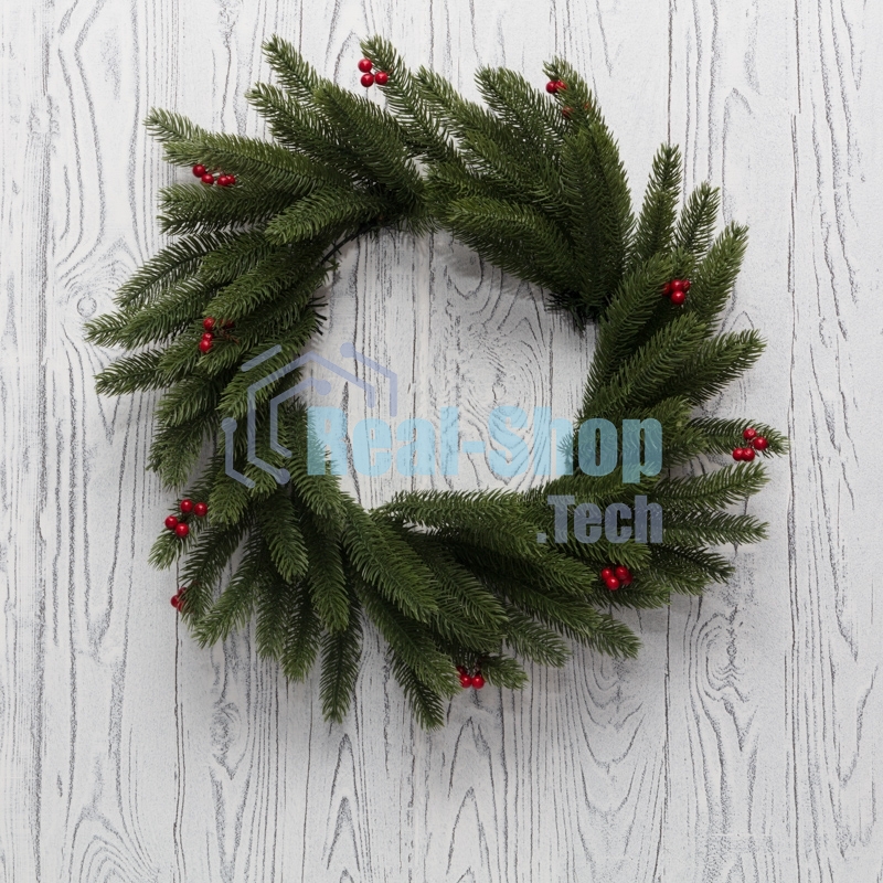 Еловый венок с ягодами Neon-night Ø 45 см, литой