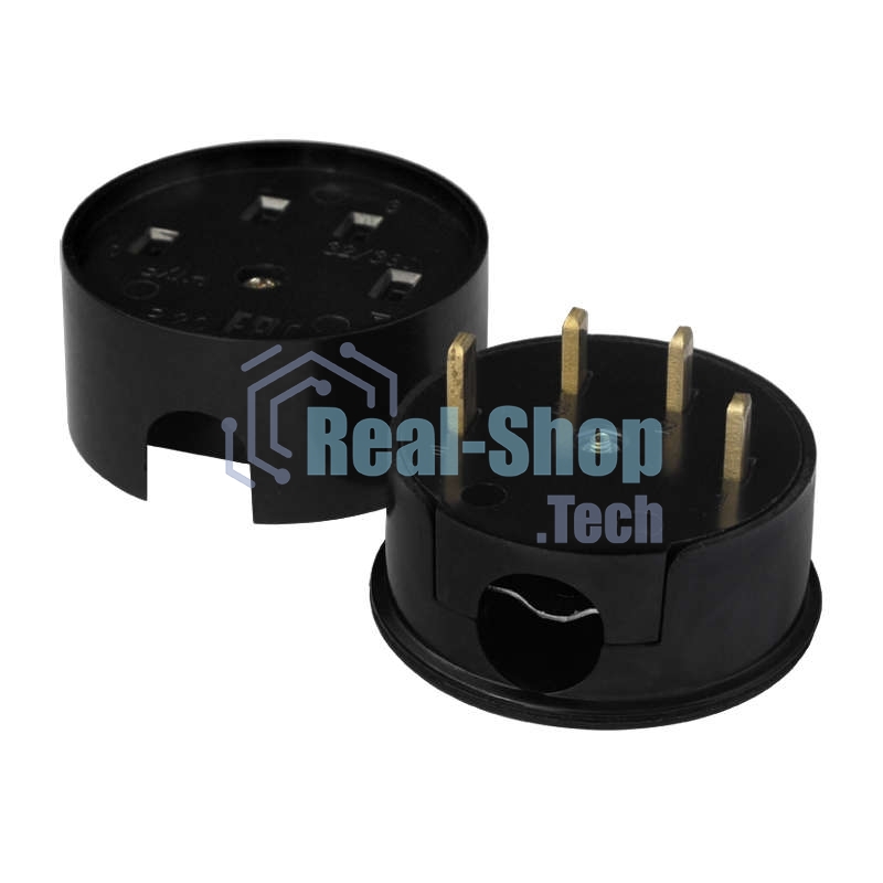 Разъем РШ-ВШ 32А 380В 3Р+РЕ кругл. черный UNIVersal 1233