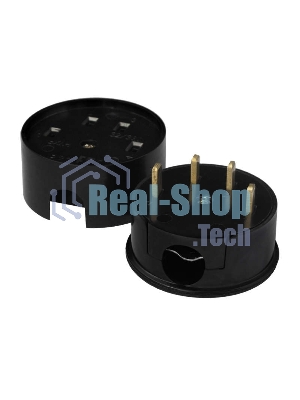 Разъем РШ-ВШ 32А 380В 3Р+РЕ кругл. черный UNIVersal 1233