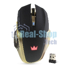Мышь беспроводная Crown Gaming CMXG-605 черный, 1600 dpi, радиоканал, USB, кнопки - 6