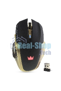 Мышь беспроводная Crown Gaming CMXG-605 черный, 1600 dpi, радиоканал, USB, кнопки - 6