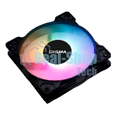 Вентилятор для корпуса Digma DFAN-FRGb1 черный, 120 мм, 1200 об/мин, 23 дБ, 4 pin