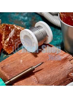 Припой с канифолью Rexant ПОС-61, 100г, Ø3мм, (олово 61%, свинец 39%), катушка