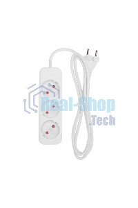 Удлинитель Rexant STANDARD 3 гнезда, 1,5 м, 2х1,0 мм², б/з, белый