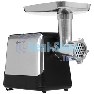Мясорубка электрическая BRAYER BR1613 черный, 1800 Вт, 2.0 кг/мин, реверс, защита от перегрузки, насадки - 8