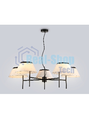 Люстра Ambrella light LH72453/5 BK/WH черный/белый Е14/5 max 40W D1000*290-1080