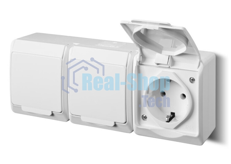 Розетка силовая IEK ERMP32-K03-16-54-EC РСб23-3-ГПБд роз 3м с з/к о/у IP54 (дымчатый) ГЕРМЕС PLUS