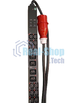 Блок распределения питания Lanmaster LAN-PDUVG332C-36L12Z-03BK верт.размещ. 36xC13 12xC39 с мониторингом 3x32A IEC 309 3м