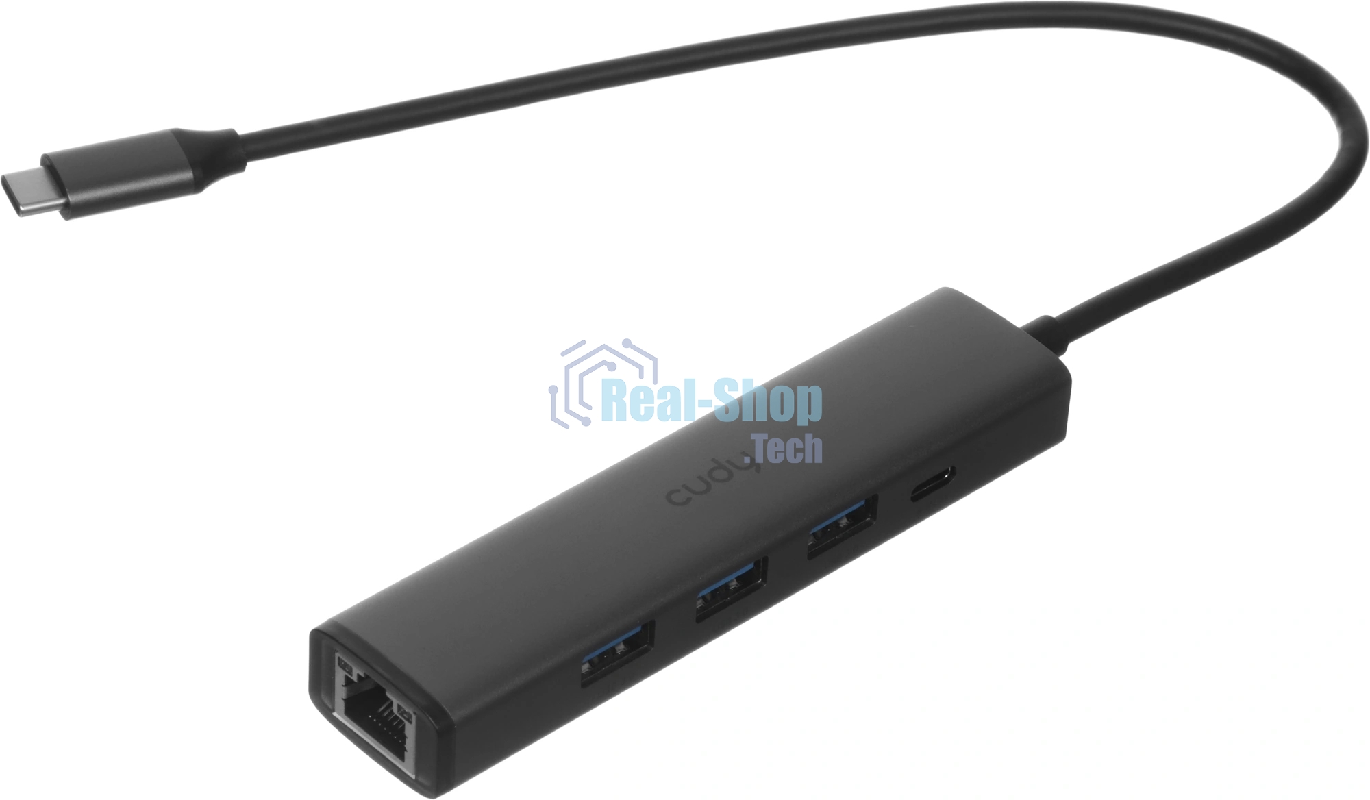 USB-концентратор CUDY UH605, USB Type-C, USB + RJ-45, USB Type-C