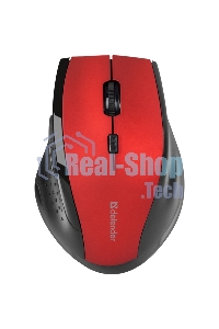 Мышь беспроводная Defender Accura MM-365 красный, 1600 dpi, радиоканал, USB, кнопки - 6