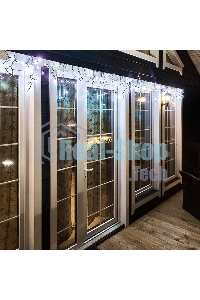 Гирлянда Neon-night Айсикл (бахрома) светодиодный, 4,8 х 0,6 м, черный провод, 230 В, диоды белые, 176 LED