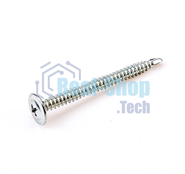 Саморез 4.2х25 металл-металл с прессшайбой сверло цинк (уп. 1000 шт) коробка СТРОЙМЕТИЗ ММ4225СЦ1