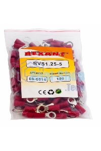 Наконечник кольцевой изолированный Rexant ø 5.3 мм 0.5-1.5 мм² (НКи 1.5-5/НКи 1,25-5) красный