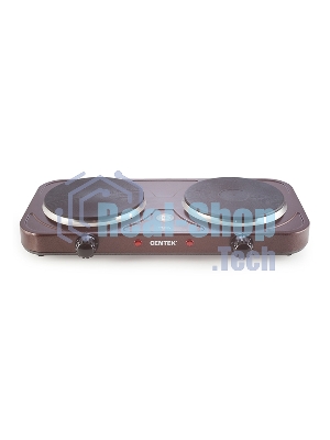Плита настольная электрическая Centek CT-1507 Siberia коричневый, 2 кВт, ТЭН, конфорки - 2, эмаль, поворотные переключатели