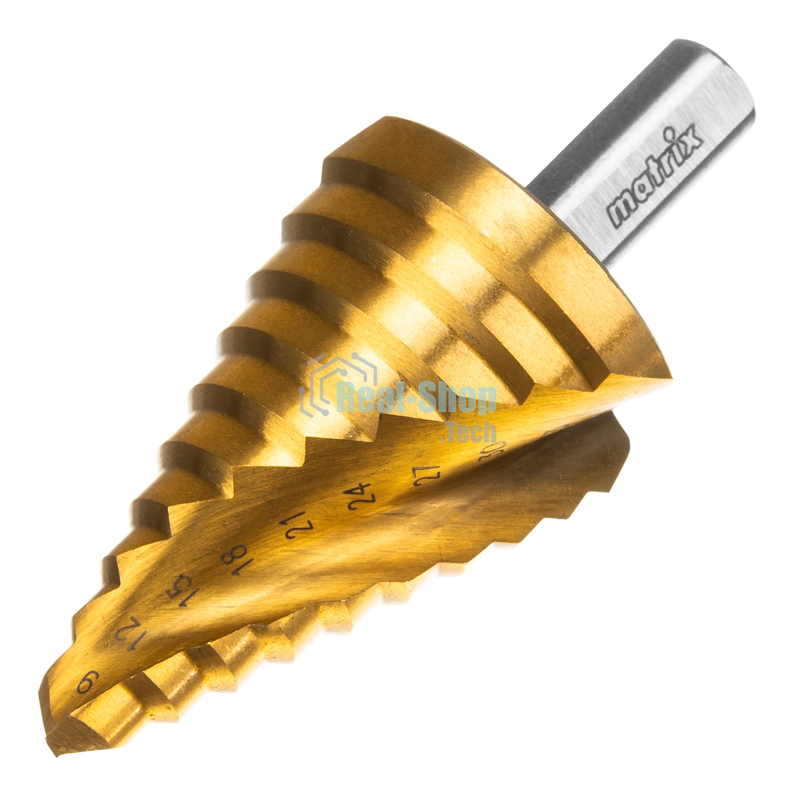 Сверло Matrix ступенчатое 9-12-15-18-21-24-27-30-33-36мм hss спиральный профиль шестигранный