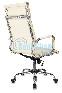 Кресло руководителя Бюрократ CH-993/ivory слоновая кость, искусственная кожа, крестовина хромированная