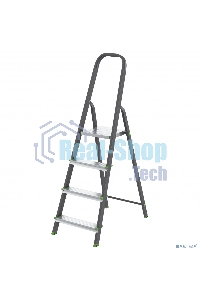 Стремянка Сибртех 4 ступени, стальной профиль, алюминиевые ступени