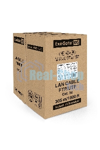 Кабель ExeGate UTP 2 пары кат.5e медь, 24AWG, бухта 305м, серый, PVC