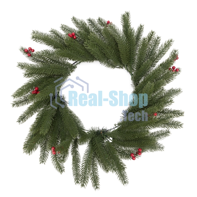 Еловый венок с ягодами Neon-night Ø 45 см, литой