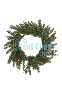 Еловый венок с ягодами Neon-night Ø 45 см, литой