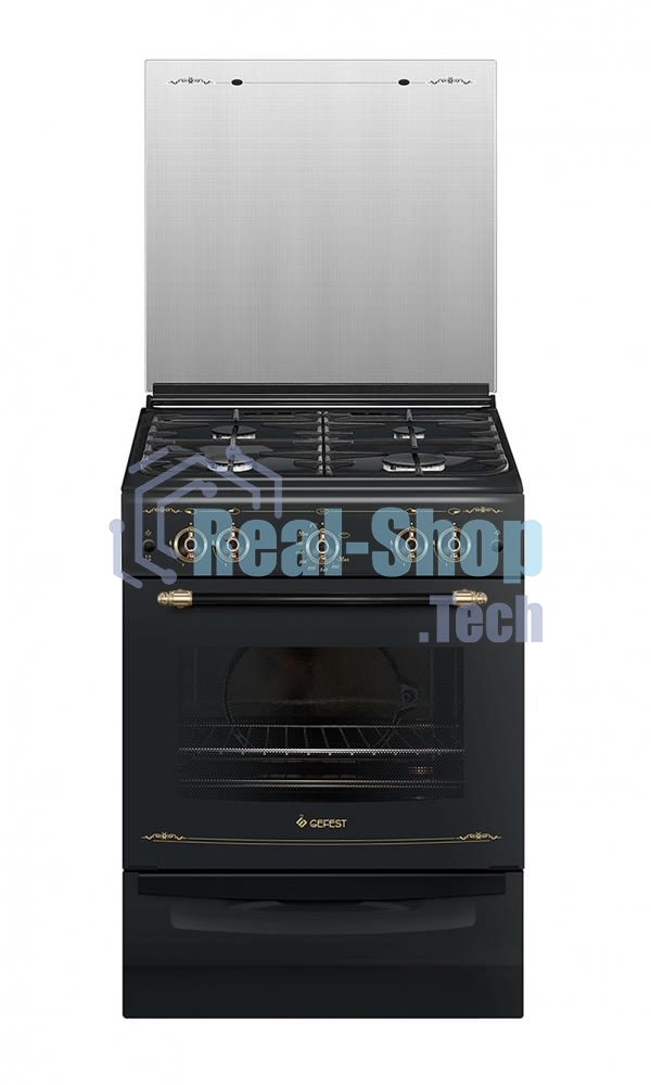 Плита газовая Gefest ПГ 6100-02 0187 черный, конфорок 4 шт, духовка 52 л, 60 см x 85 см x 60 см